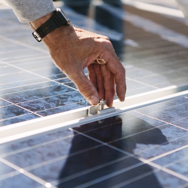 Solar panels with hand
